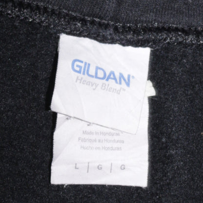 Mens UK Size L Gildan Black Pullover Hoodie