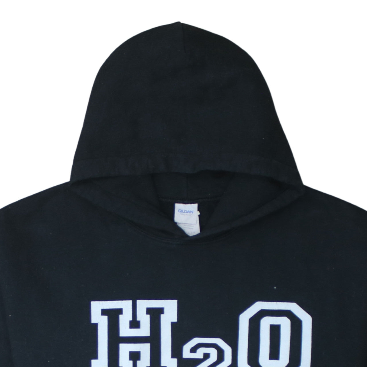 Mens UK Size L Gildan Black Pullover Hoodie