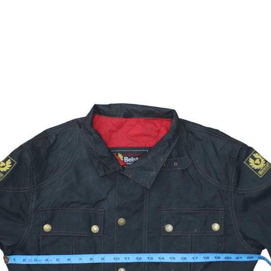 Belstaff Men’s Black Wax Cotton Motorcycle Jacket XL Gold Label