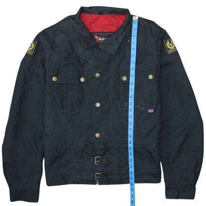 Belstaff Men’s Black Wax Cotton Motorcycle Jacket XL Gold Label