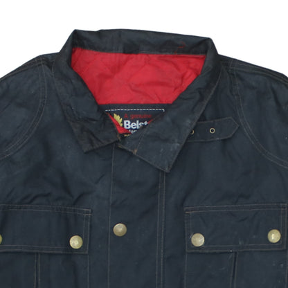 Belstaff Men’s Black Wax Cotton Motorcycle Jacket XL Gold Label