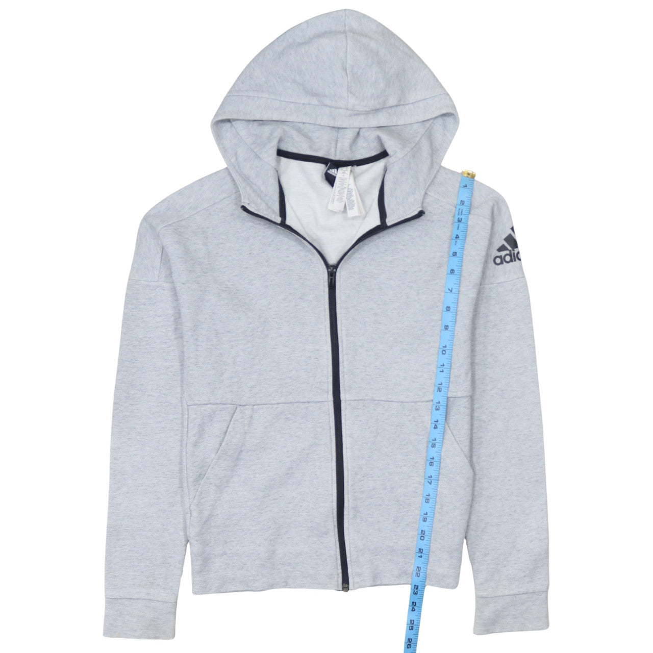 Mens UK Size XS adidas Grey Full Zip Hoodie