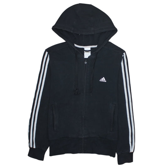 Womens UK Size 16 adidas Black Full Zip Hoodie