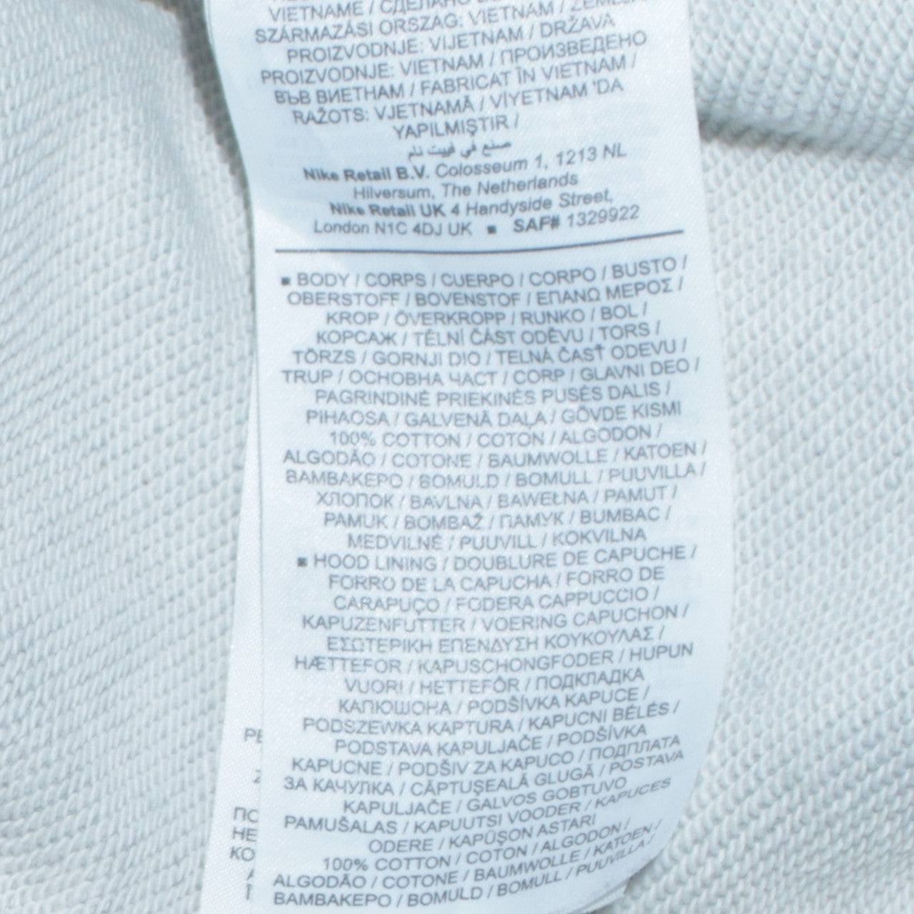 Mens UK Size S Nike Grey Pullover Hoodie