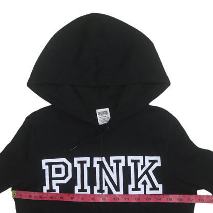 Womens UK Size XS Victoria's Secret PINK Black Full Zip Hoodie