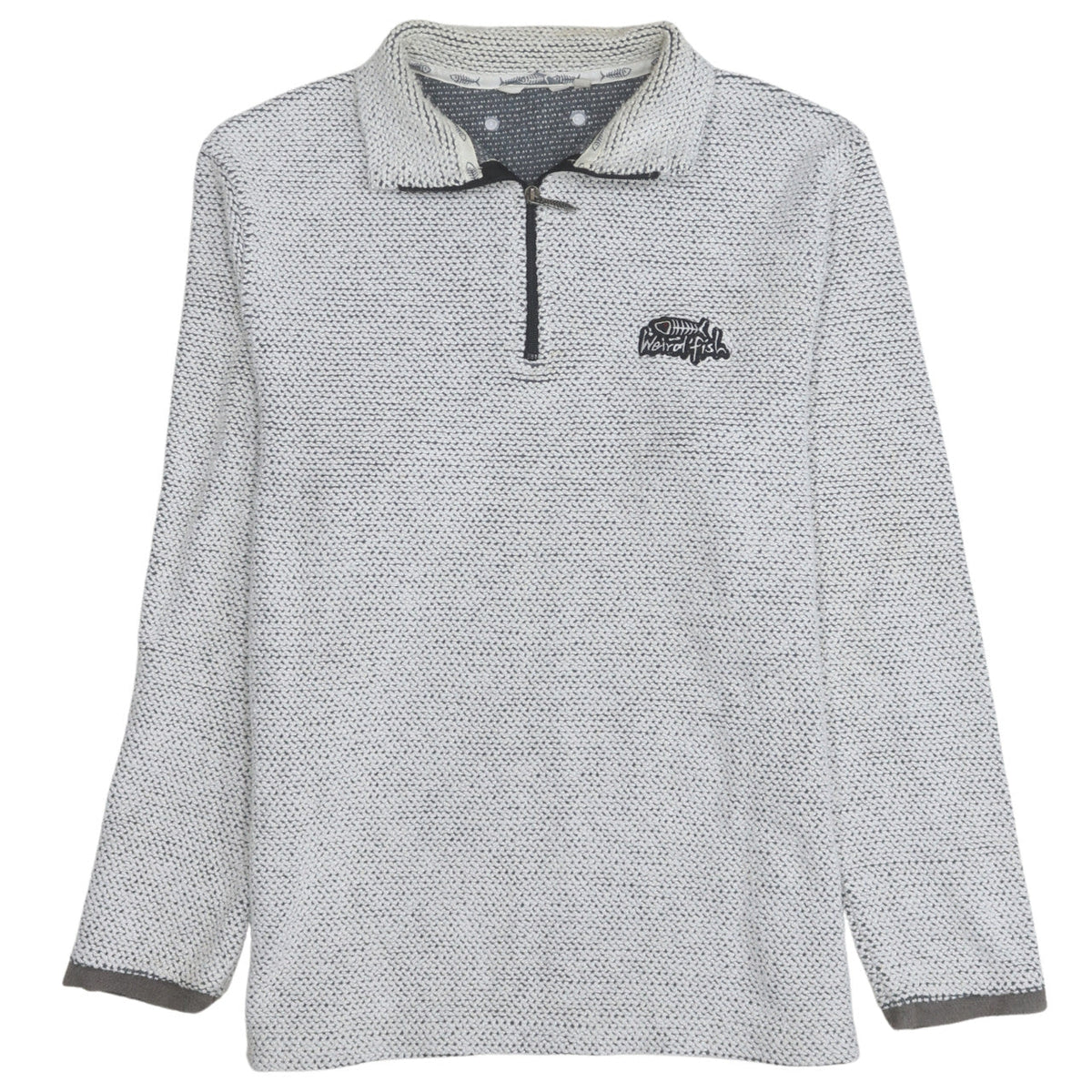 Mens UK Size S Weird Fish Grey 1/2 Zip Sweatshirt