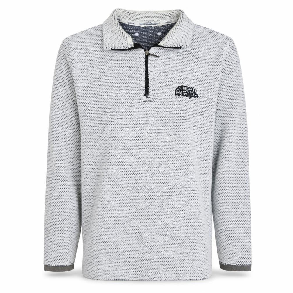 Mens UK Size S Weird Fish Grey 1/2 Zip Sweatshirt