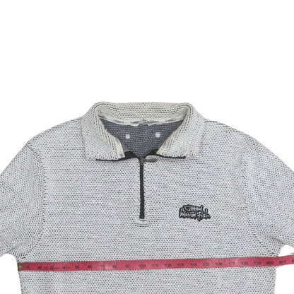 Mens UK Size S Weird Fish Grey 1/2 Zip Sweatshirt