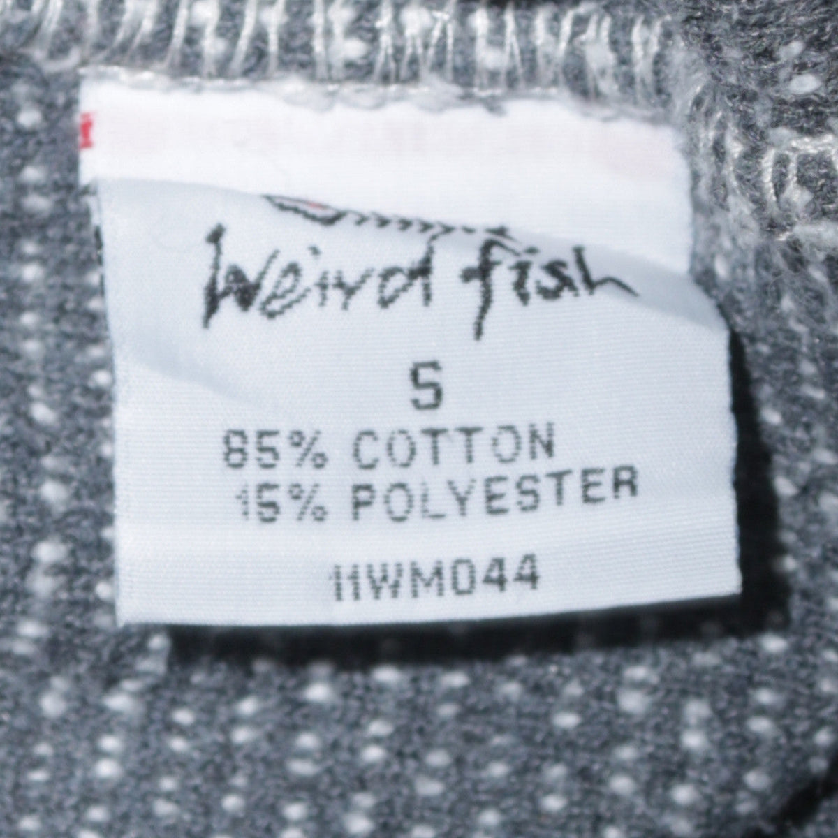 Mens UK Size S Weird Fish Grey 1/2 Zip Sweatshirt