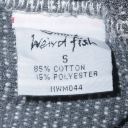 Mens UK Size S Weird Fish Grey 1/2 Zip Sweatshirt