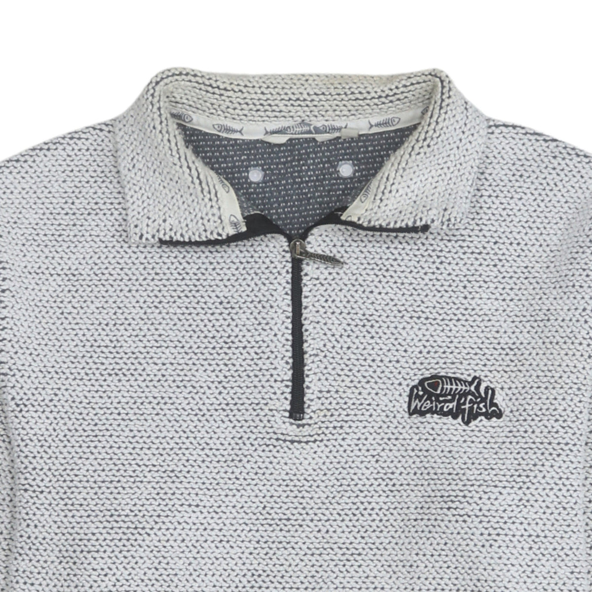 Mens UK Size S Weird Fish Grey 1/2 Zip Sweatshirt