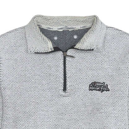 Mens UK Size S Weird Fish Grey 1/2 Zip Sweatshirt