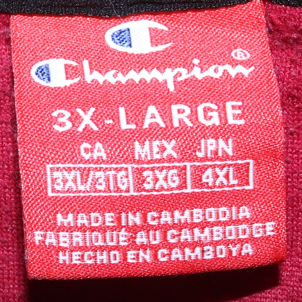 Mens UK Size 3XL Champion Red Henley Sweatshirt