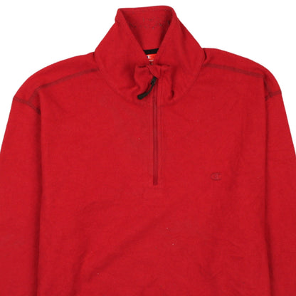Mens UK Size 3XL Champion Red Henley Sweatshirt