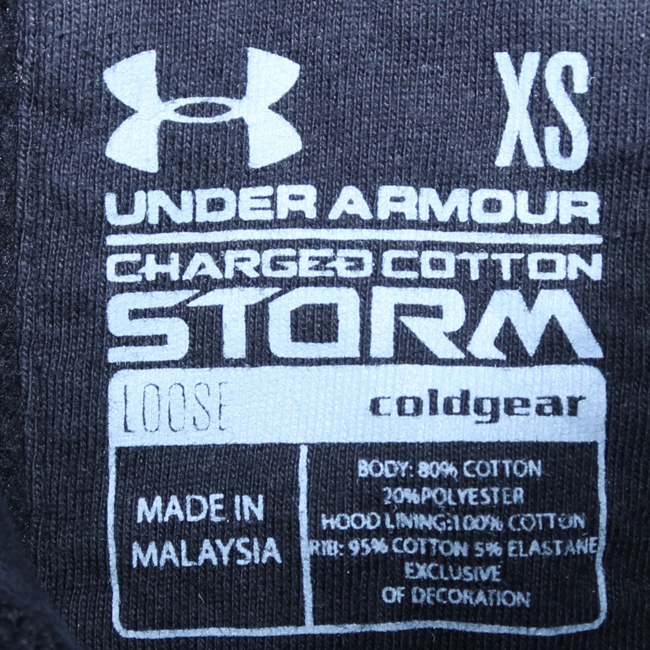 Mens UK Size XS Under armour Black Pullover Hoodie