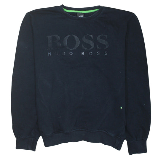 Mens UK Size L HUGO BOSS Black Pullover Sweatshirt