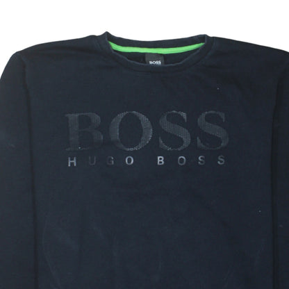 Mens UK Size L HUGO BOSS Black Pullover Sweatshirt