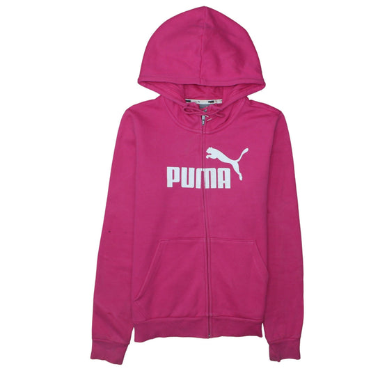 Womens UK Size 12 PUMA Pink Full Zip Hoodie