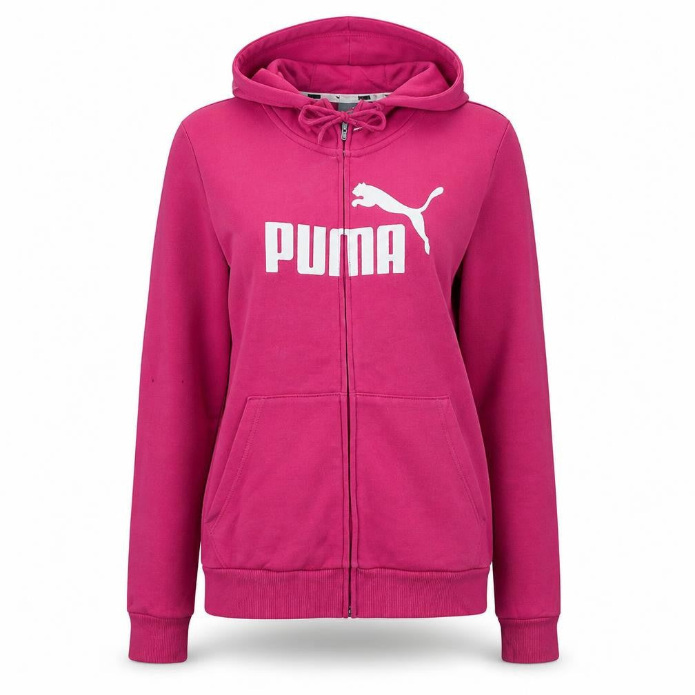 Womens UK Size 12 PUMA Pink Full Zip Hoodie