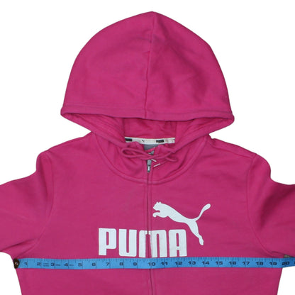 Womens UK Size 12 PUMA Pink Full Zip Hoodie
