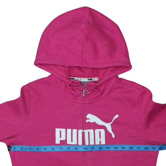 Womens UK Size 12 PUMA Pink Full Zip Hoodie