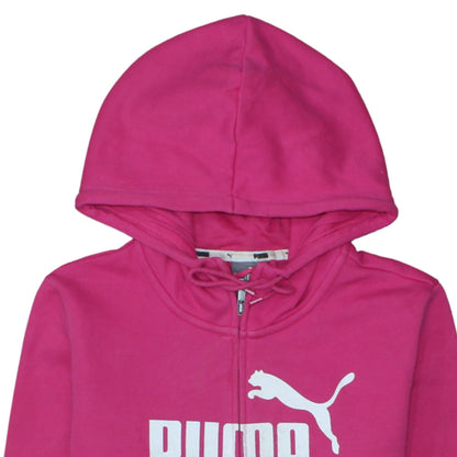 Womens UK Size 12 PUMA Pink Full Zip Hoodie
