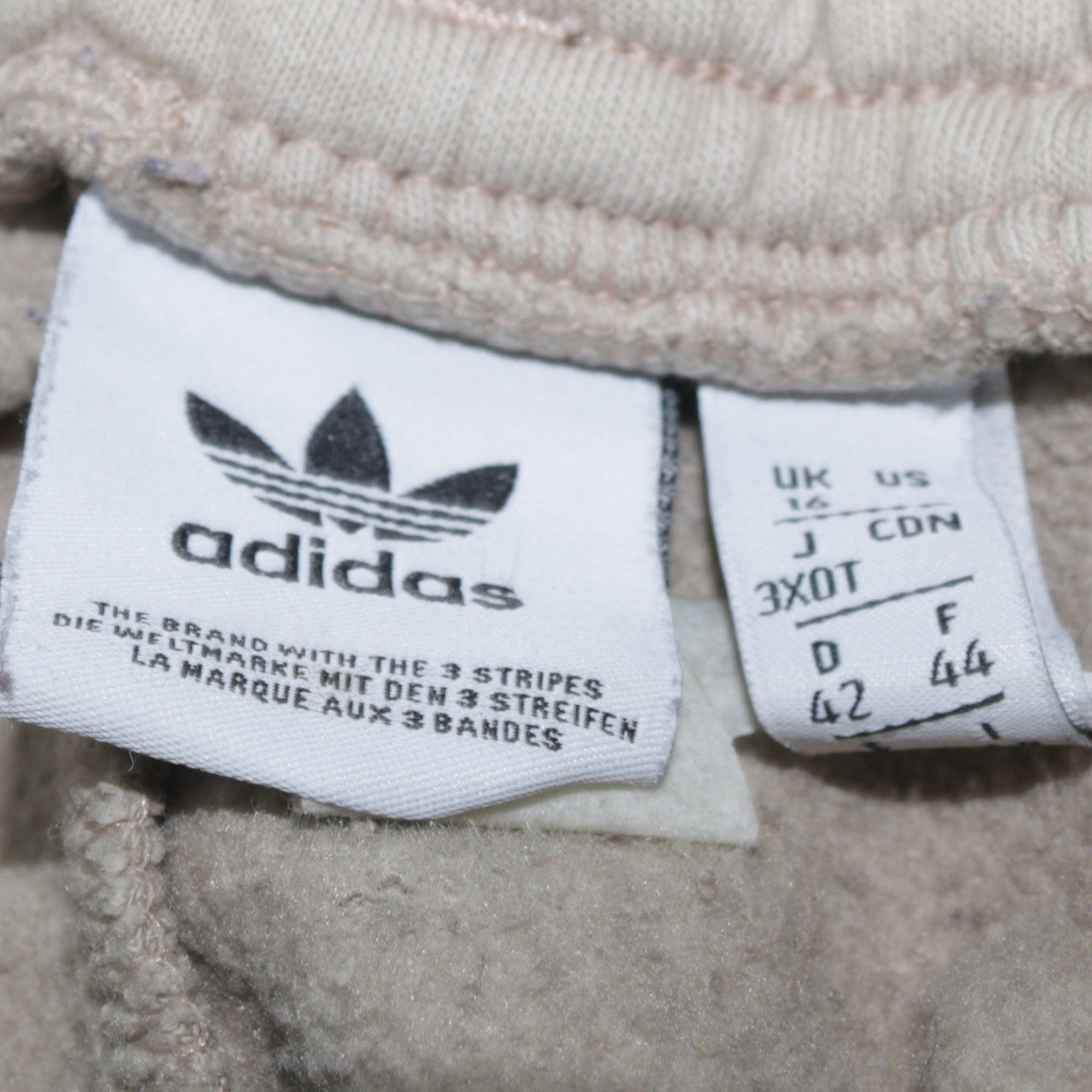 Womens UK Size 16 adidas Regular Fit Jogger Beige Trousers