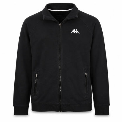 Front view of Kappa boys’ black xl full zip fleece sweatshirt with logo