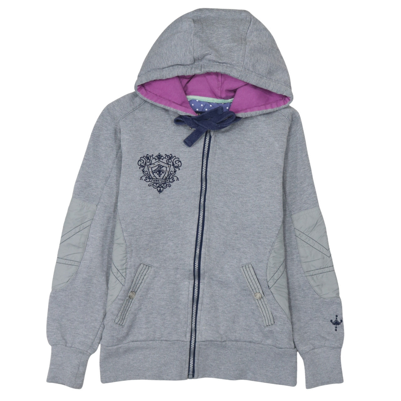 Womens UK Size 12 Just Togs Grey Full Zip Hoodie
