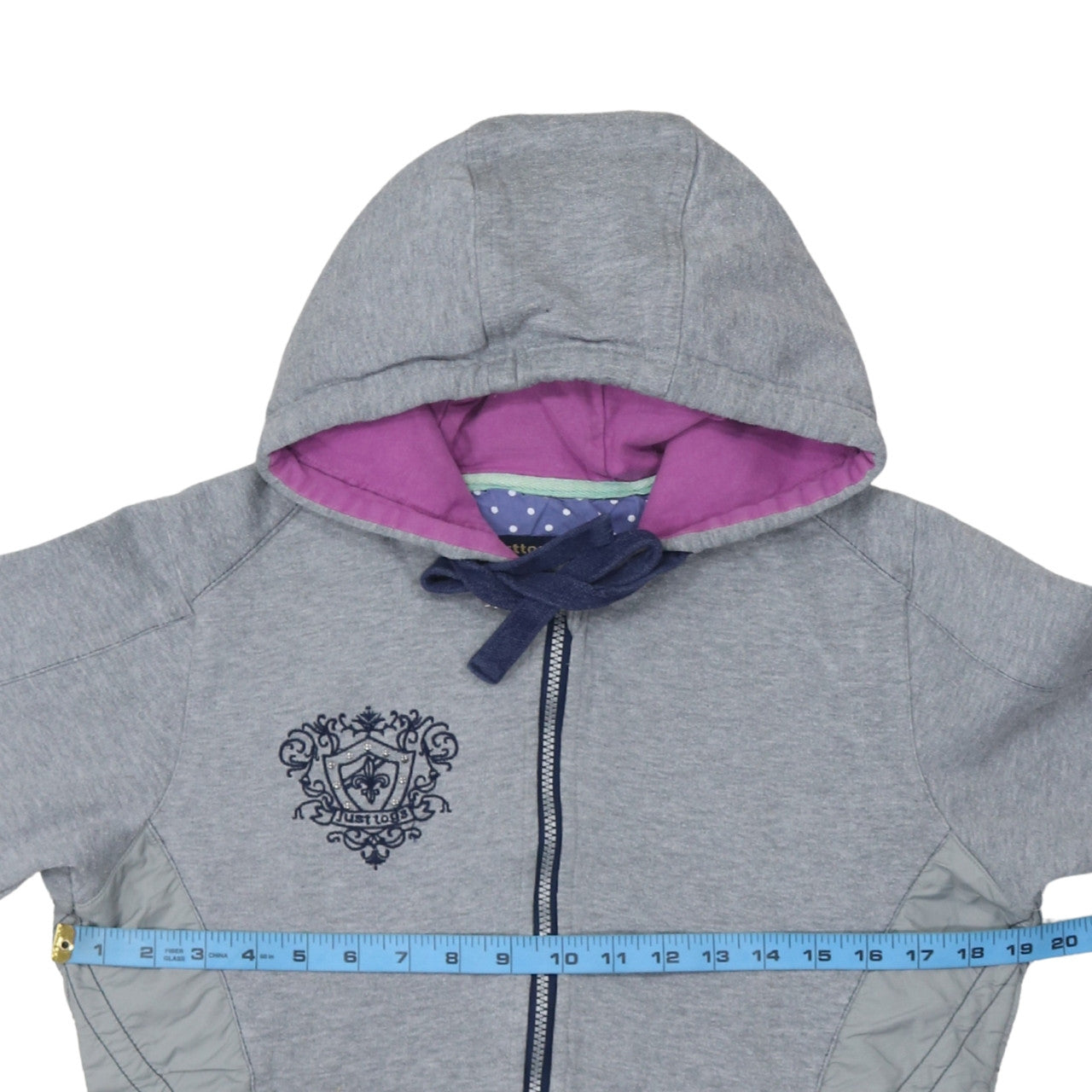 Womens UK Size 12 Just Togs Grey Full Zip Hoodie