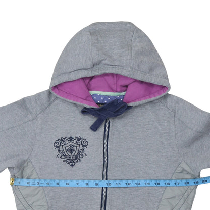 Womens UK Size 12 Just Togs Grey Full Zip Hoodie