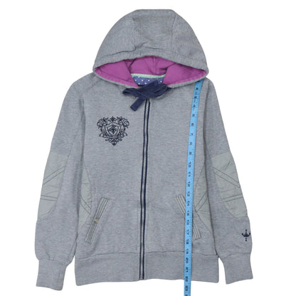 Womens UK Size 12 Just Togs Grey Full Zip Hoodie