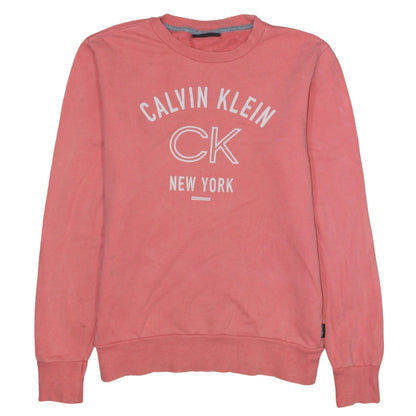 Womens UK Size M Calvin Klein Pink Pullover Sweatshirt