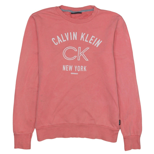 Womens UK Size M Calvin Klein Pink Pullover Sweatshirt