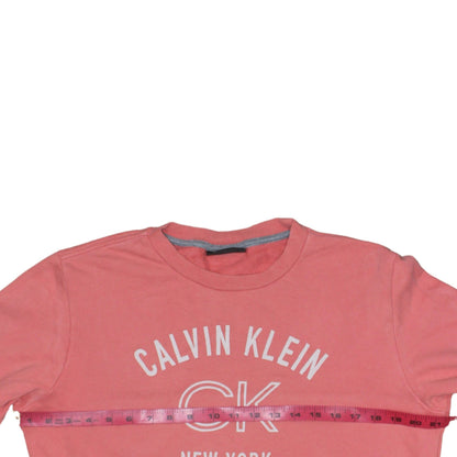 Womens UK Size M Calvin Klein Pink Pullover Sweatshirt