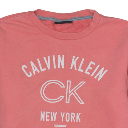 Womens UK Size M Calvin Klein Pink Pullover Sweatshirt