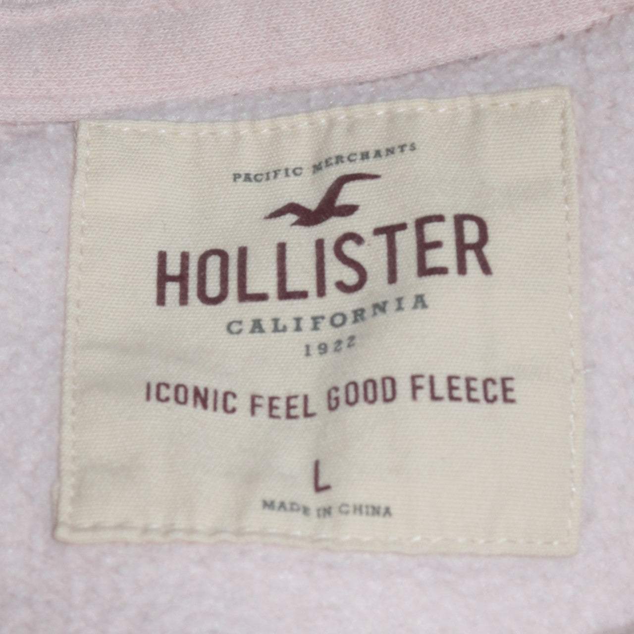 Mens UK Size L Hollister Beige Pullover Hoodie