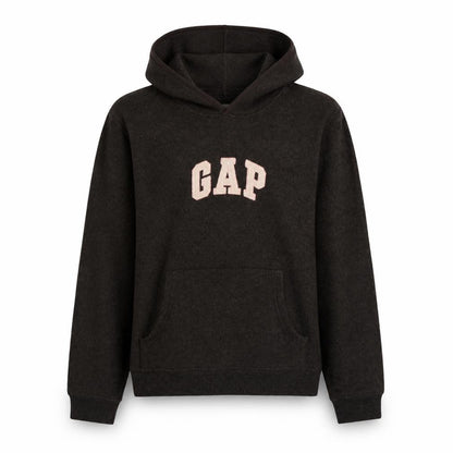 Gap Women's Black L Pullover Hoodie with Logo and Kangaroo Pocket