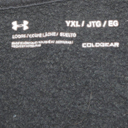 Under Armour Boys Black XL Pullover Hoodie with Logo Fleece ColdGear