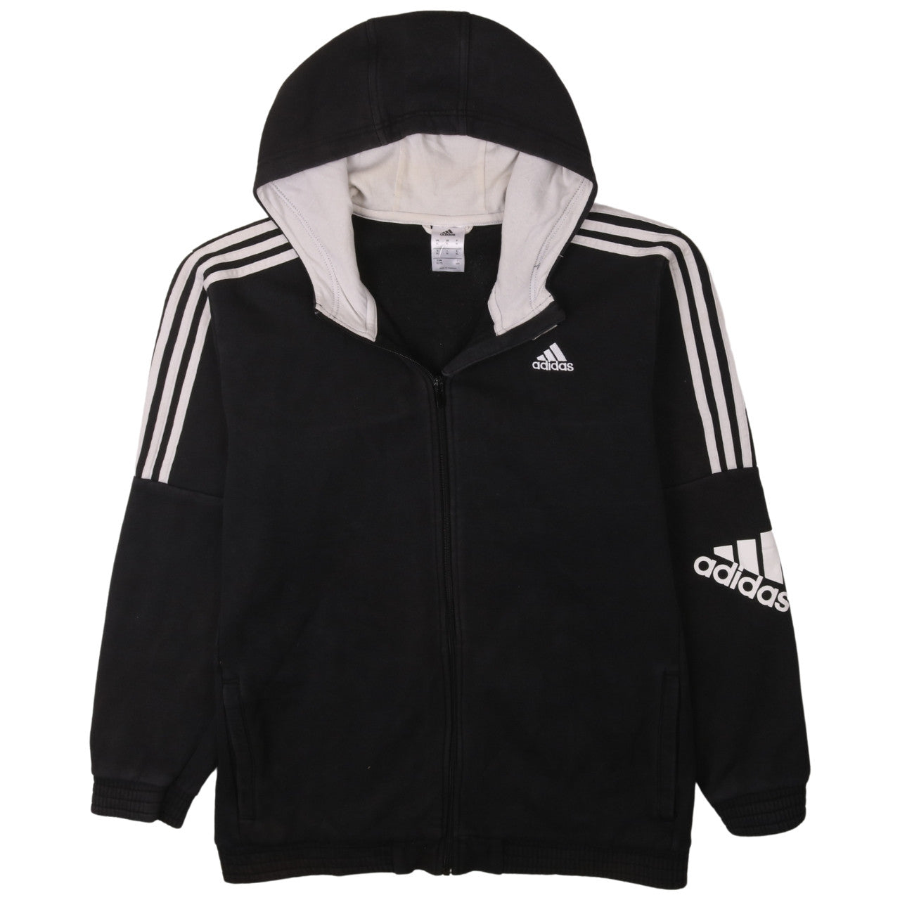 Mens UK Size XL adidas Black Full Zip Hoodie