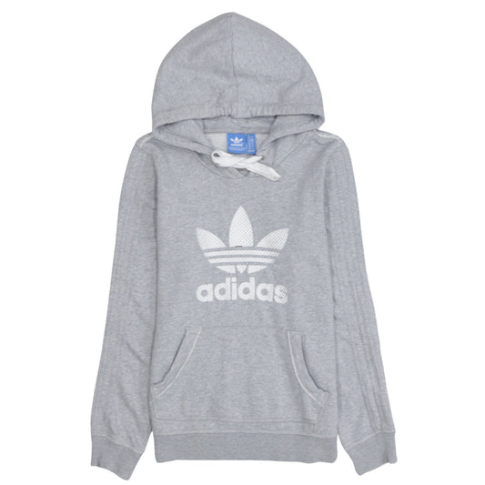 Womens UK Size 10 adidas Grey Pullover Hoodie
