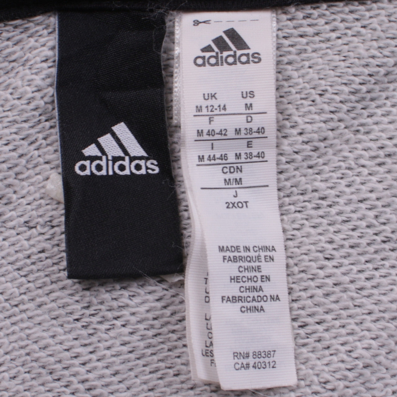Womens UK Size M adidas Grey Full Zip Hoodie