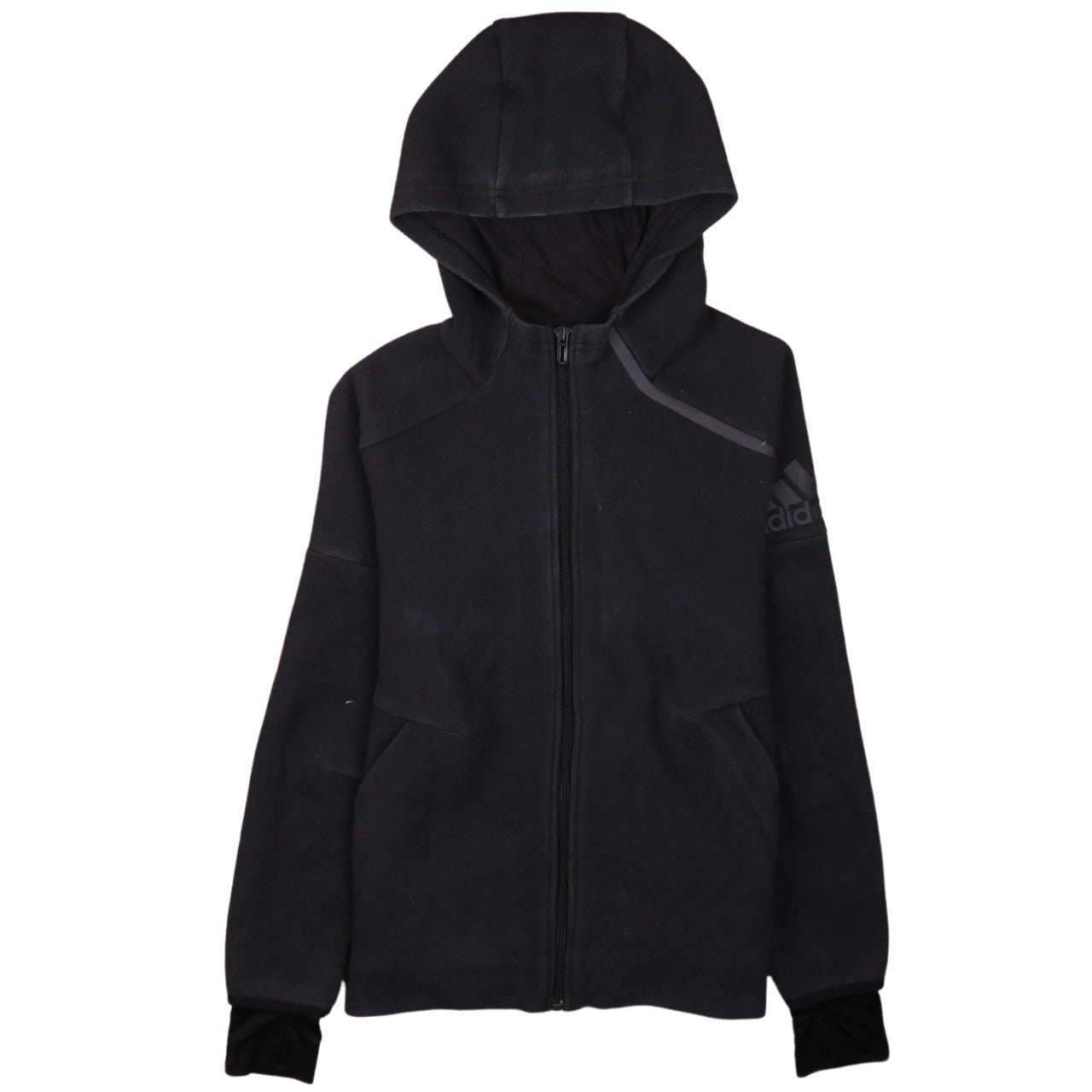 Boys UK Size 11-12 Years adidas Black Full Zip Hoodie