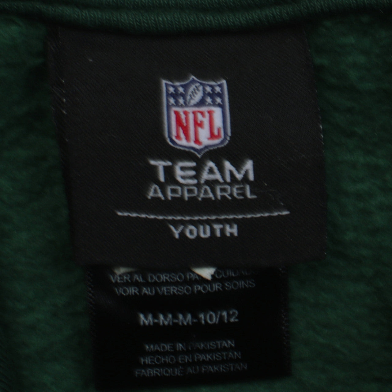 Boys UK Size 10-12 Years NFL Team Apparel Green Pullover Hoodie