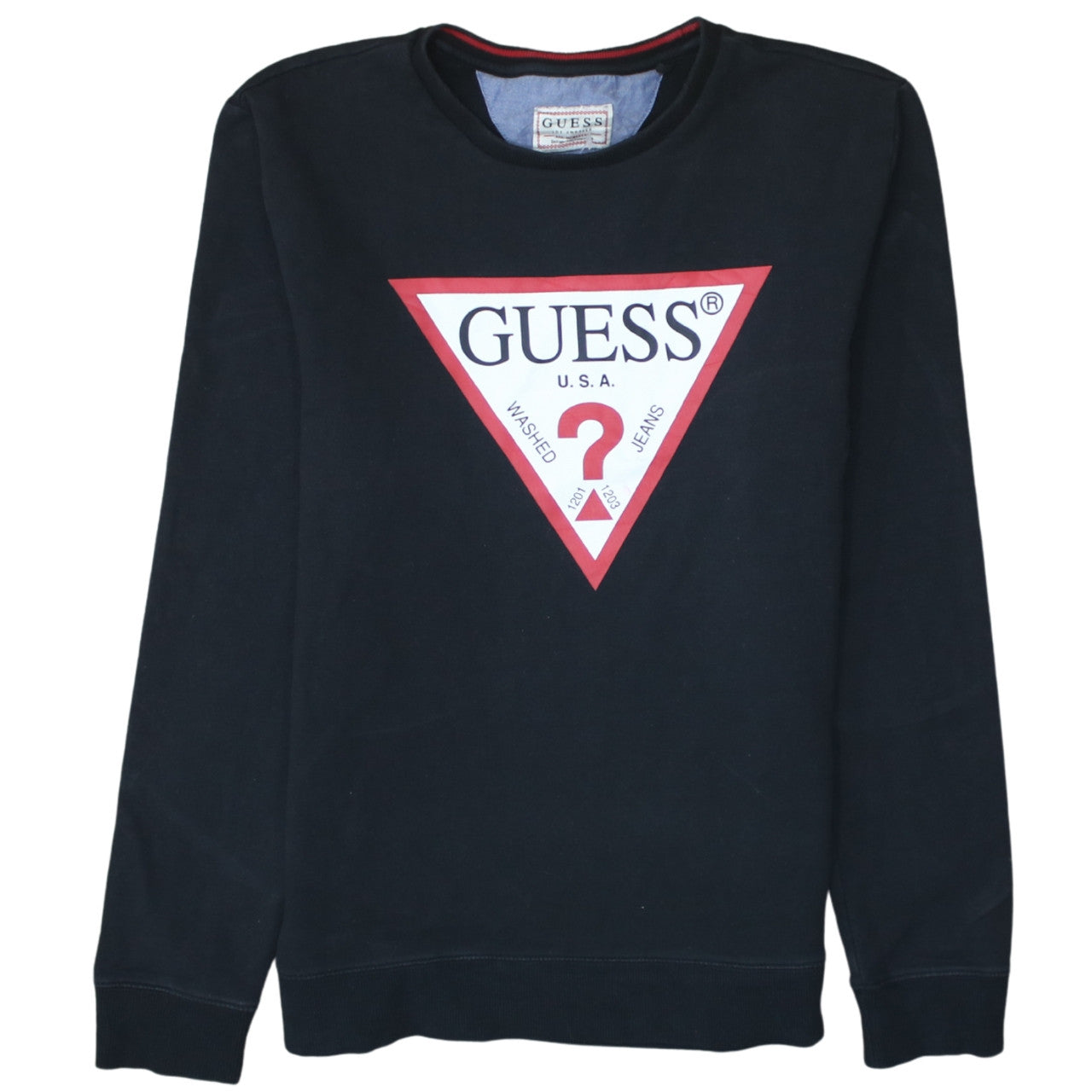Mens UK Size M GUESS Black Pullover Sweatshirt