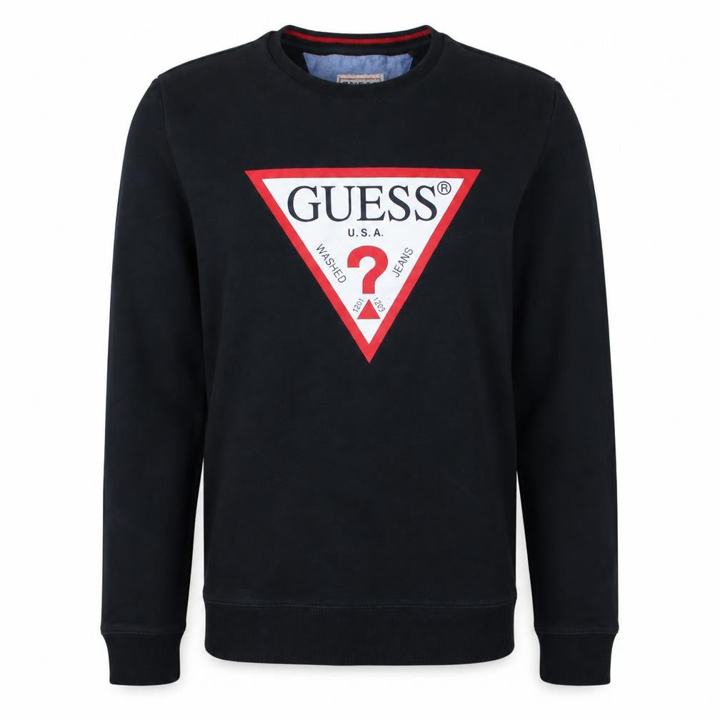 Mens UK Size M GUESS Black Pullover Sweatshirt