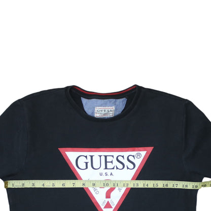 Mens UK Size M GUESS Black Pullover Sweatshirt