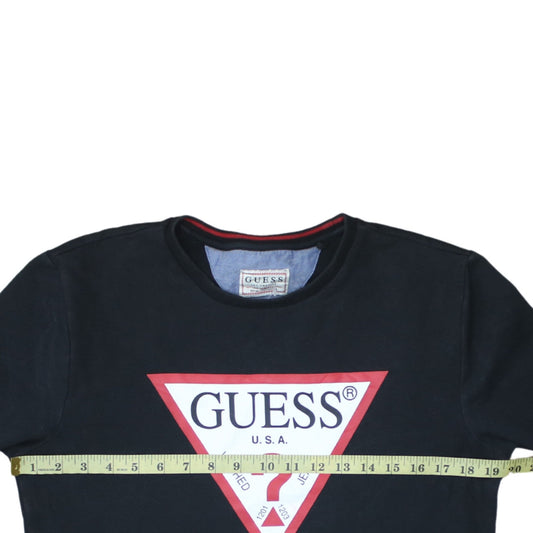 Mens UK Size M GUESS Black Pullover Sweatshirt