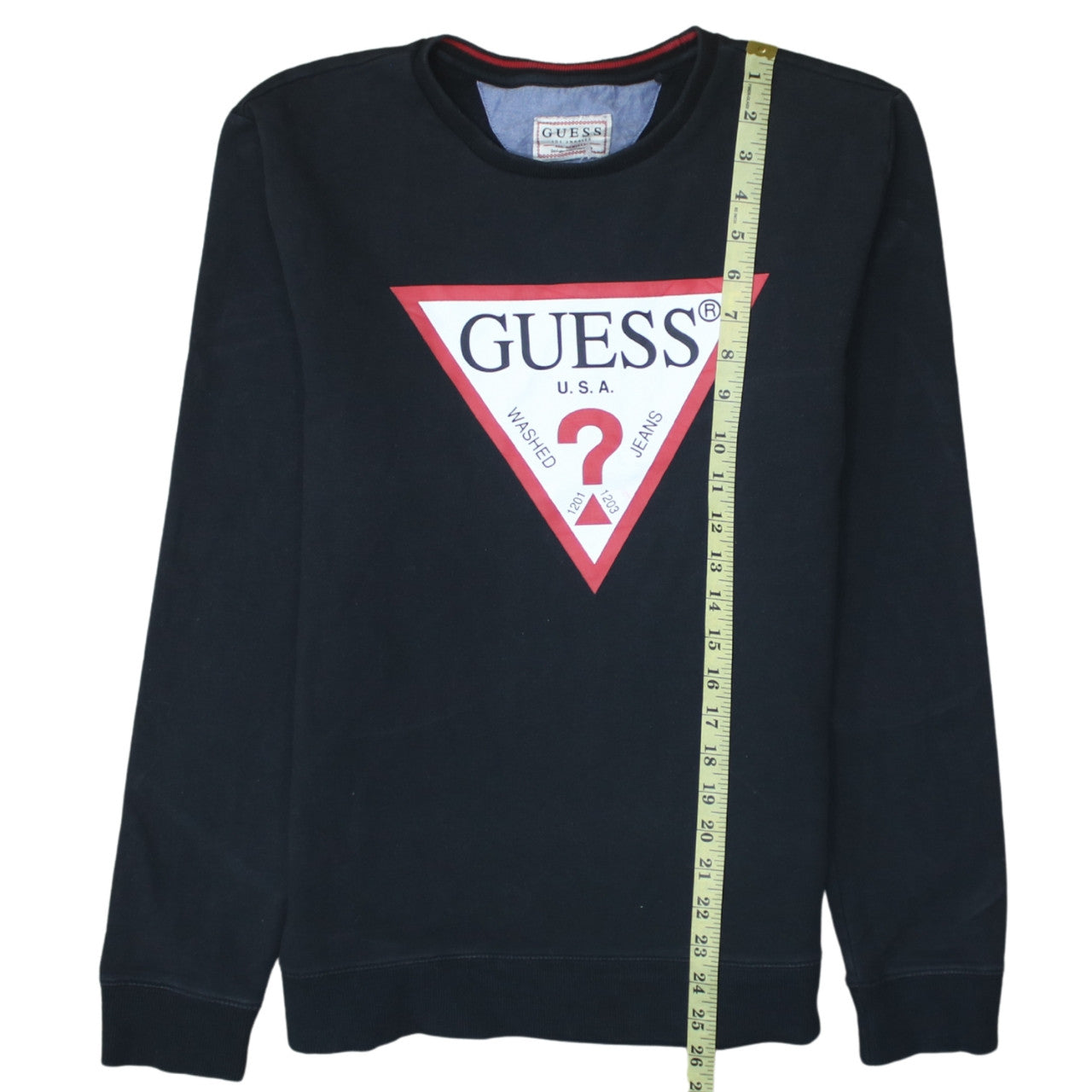 Mens UK Size M GUESS Black Pullover Sweatshirt