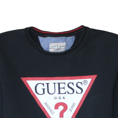 Mens UK Size M GUESS Black Pullover Sweatshirt